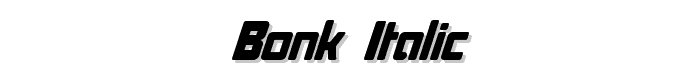 Bonk Italic font